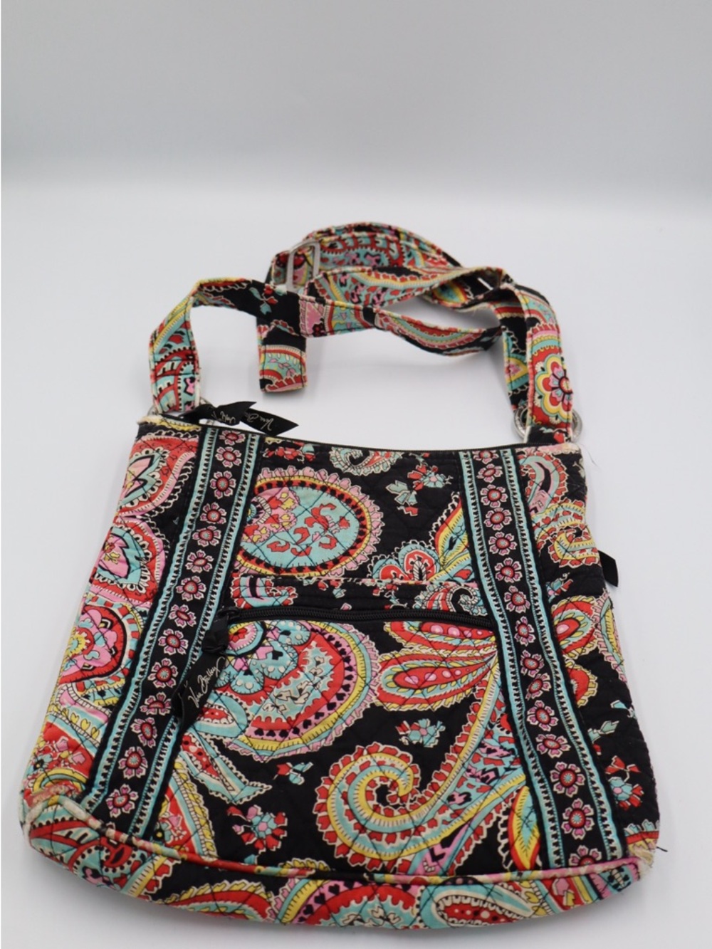 Vera Bradley Black Multi Paisley Quilted Crossbody